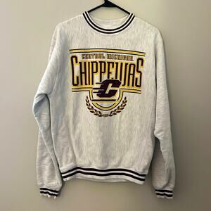 Champion Reverse Weave Central Michigan Collegiate Crew | Vintage Size Small